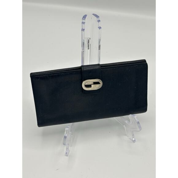 Vintage Gucci wallet in black with silver tone hardware - Picture 1 of 8